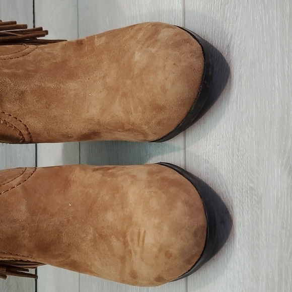 Sam Edelman Womens Louie Western Fringle Ankle Suede Booties shoes sz 8 - Picture 5 of 16